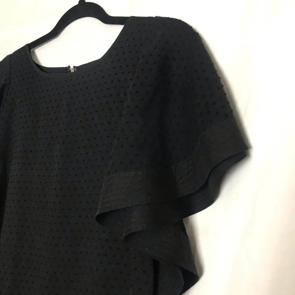 J. Crew Swiss Dot Flutter Sleeve Shift Dress Women Size 12 Boho Coquette Preppy